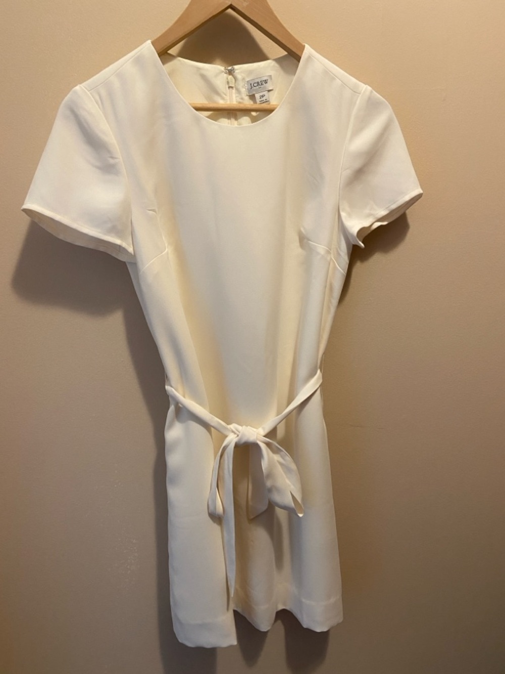 J. Crew white Short Sleeve Tie-Front Mini Dress.